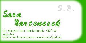 sara martencsek business card